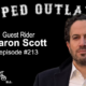 Portrait of guest Aaron Scott for Moped Outlaws podcast episode 213, titled The Fire That Burns Illusion, Awakening from Darkness